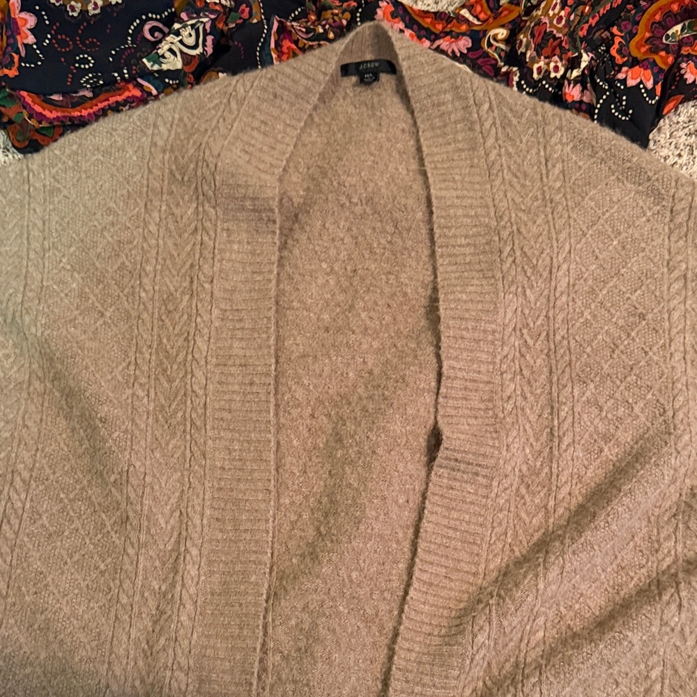 J. Crew Beige Cable Knit Cardigan